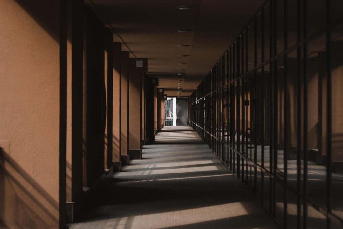 A corridor with a clear floor, the narrowest point on most routes through a home